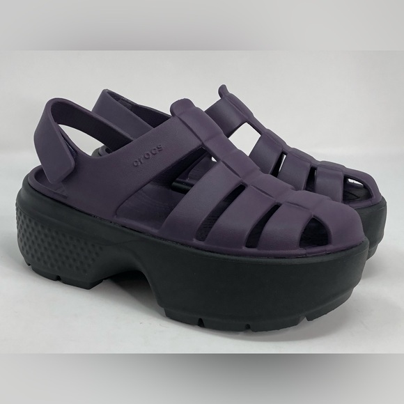 Crocs Women’s Stomp Fisherman Sandal 209938 Purple Black - Size 7 - Picture 10 of 10